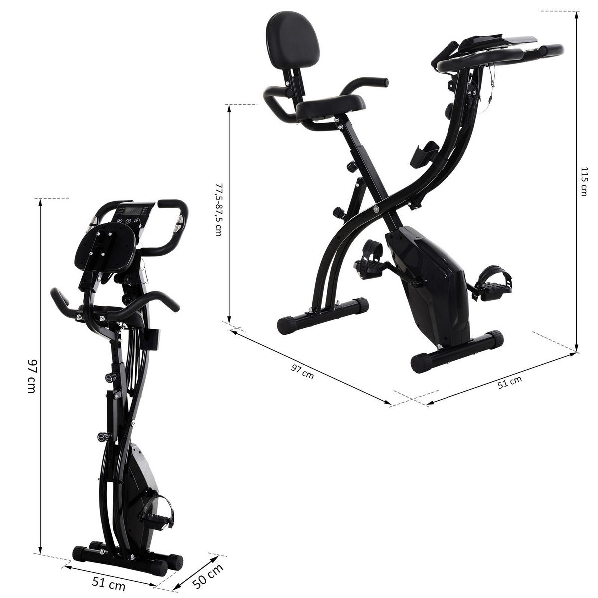 HOMCOM Fahrradtrainer schwarz Stahl Fahrradtrainer - schwarz - HOMCOM