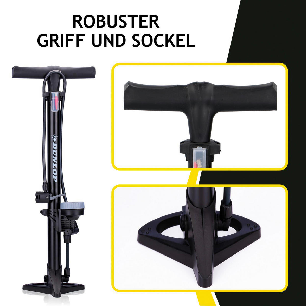 Dunlop Fahrrad-Zubehör Fahrrad-Standluftpumpe - Dunlop
