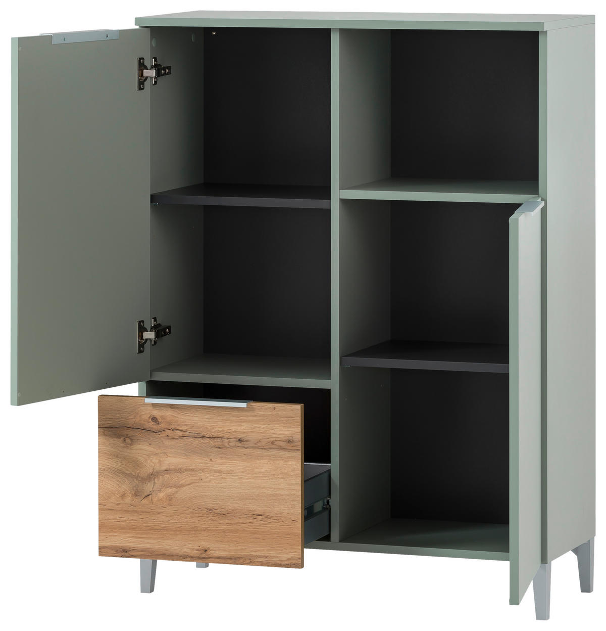 Midischrank Smilla Pistazie Eiche Landhaus Nachbildung B/H/T: ca. 80,4x109,6x31,9 cm Smilla - Eiche/Pistazie (80,40/109,60/31,90cm) - Möbelpartner