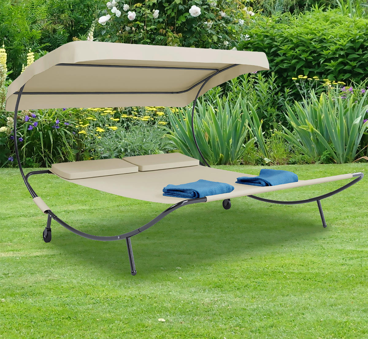 VCM Doppelliege Bindox creme Kunststoff B/H/T: ca. 130x137x200 cm Bindox - creme (130,00/137,00/200,00cm) - VCM
