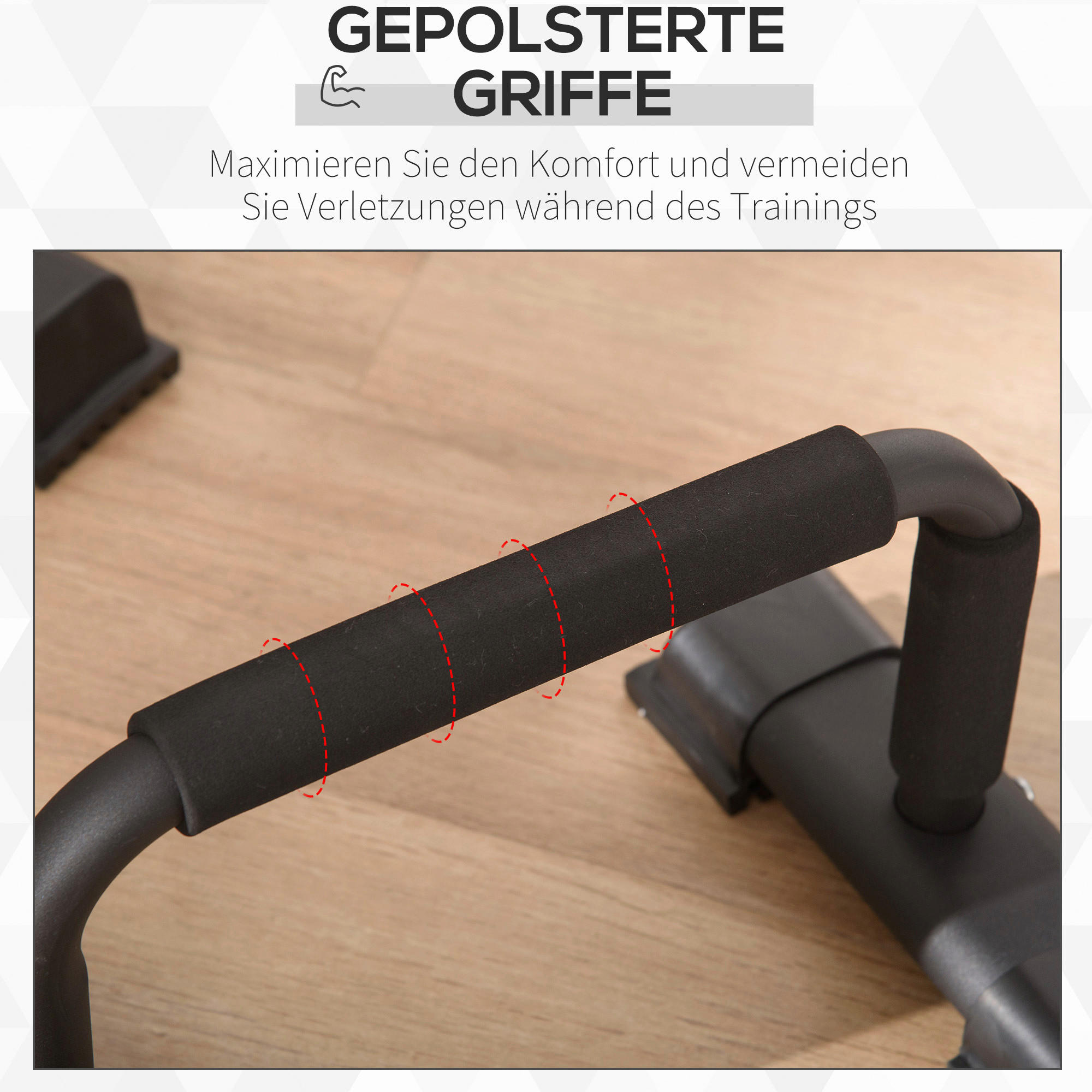 HOMCOM Fitness-Zubehör schwarz Kunststoff B/H/L: ca. 25x36x20 cm Liegestützgriffe - schwarz (20,00/25,00/36,00cm) - HOMCOM