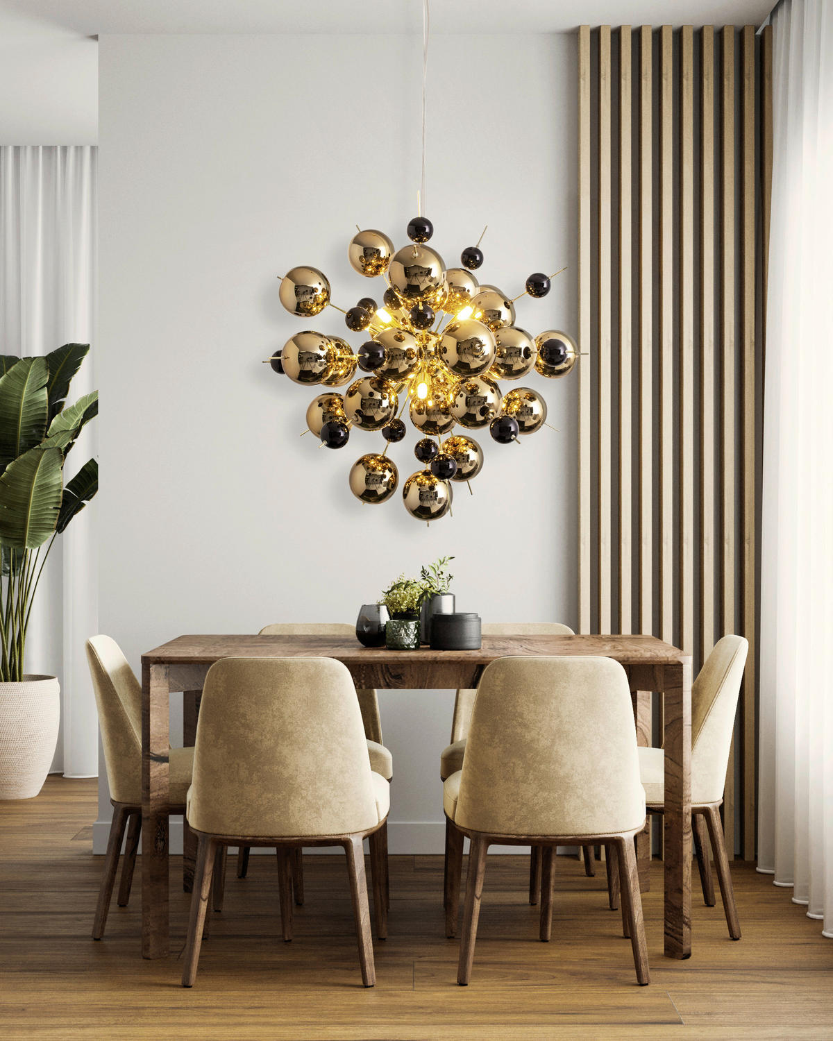 Näve Leuchten Pendelleuchte 7026458 gold Glas Metall B/H/T: ca. 65x150x65 cm G9 10 Brennstellen Explosion - gold (65,00/150,00/65,00cm) - Näve Leuchten
