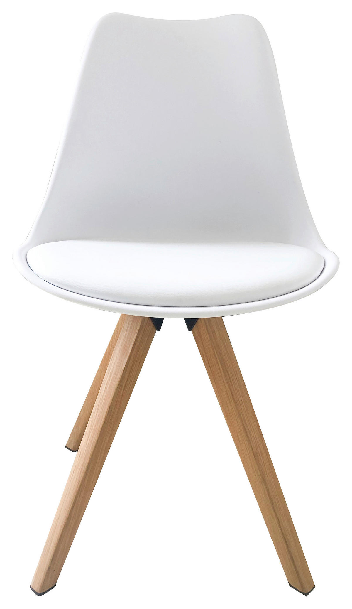 Stuhl KIRA  2er-Set weiß weiß Eiche Kunststoff Kunstleder Metall B/H/T: ca. 48x86x55,5 cm KIRA  2er-Set - Eiche/weiß (48,00/86,00/55,50cm) - byLIVING