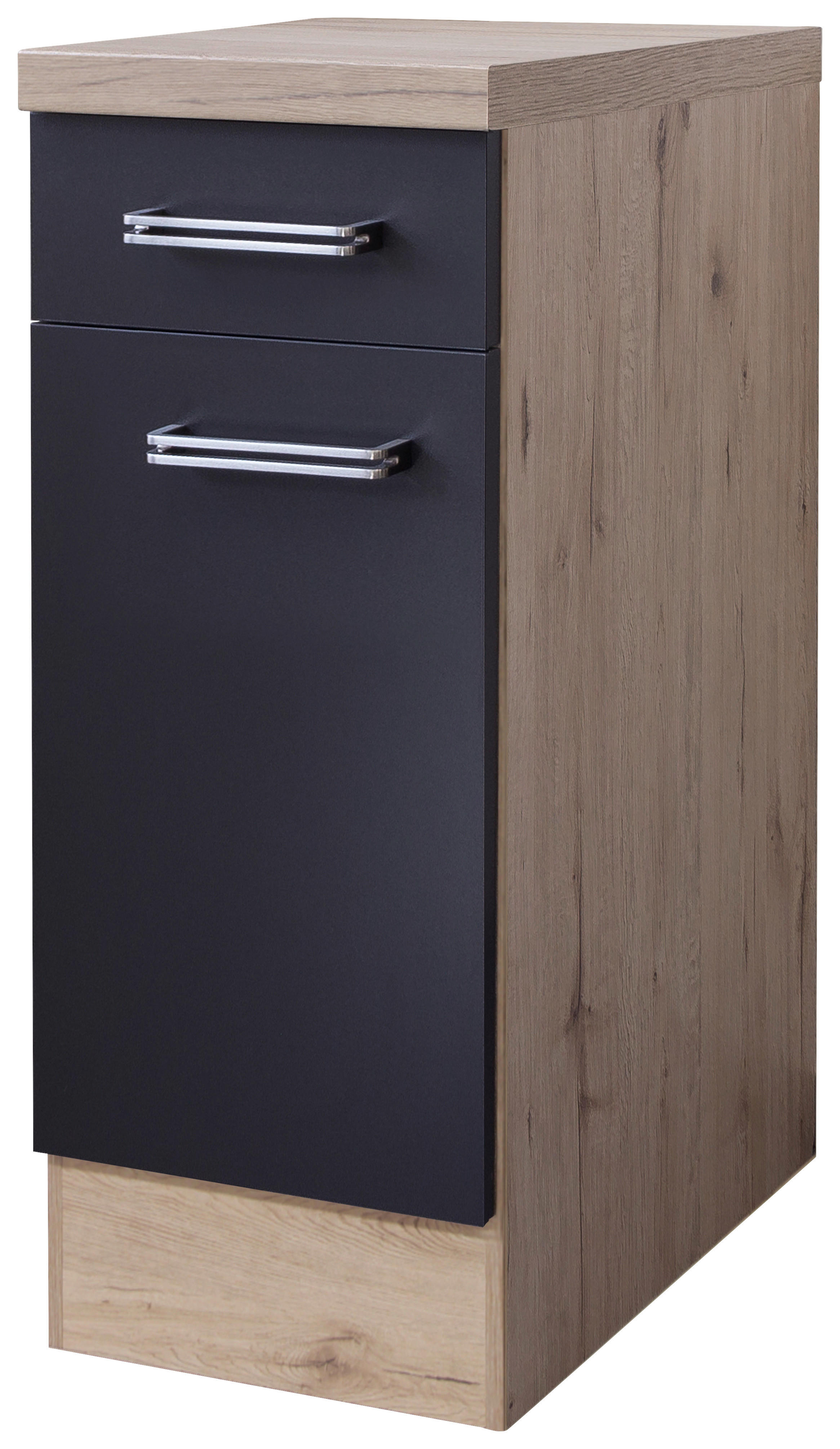 Unterschrank Elva anthrazit B/H/T: ca. 30x86x60 cm Elva - Eiche/anthrazit (30,00/86,00/60,00cm) - Flex-Well