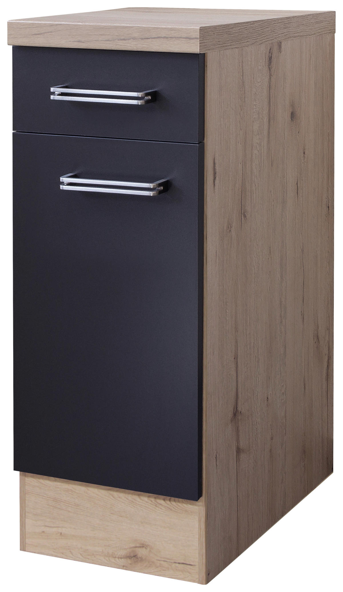Unterschrank Elva anthrazit B/H/T: ca. 30x86x60 cm Elva - Eiche/anthrazit (30,00/86,00/60,00cm) - Flex-Well