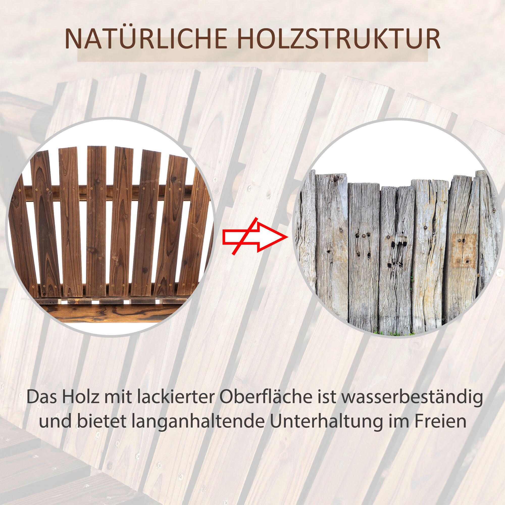 Outsunny Hollywoodschaukel braun Holz B/...