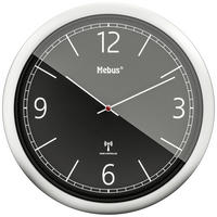 Mebus Wanduhr silber D: ca. 25 cm Wanduhr_Funk - schwarz/silber (25,00cm) - Mebus