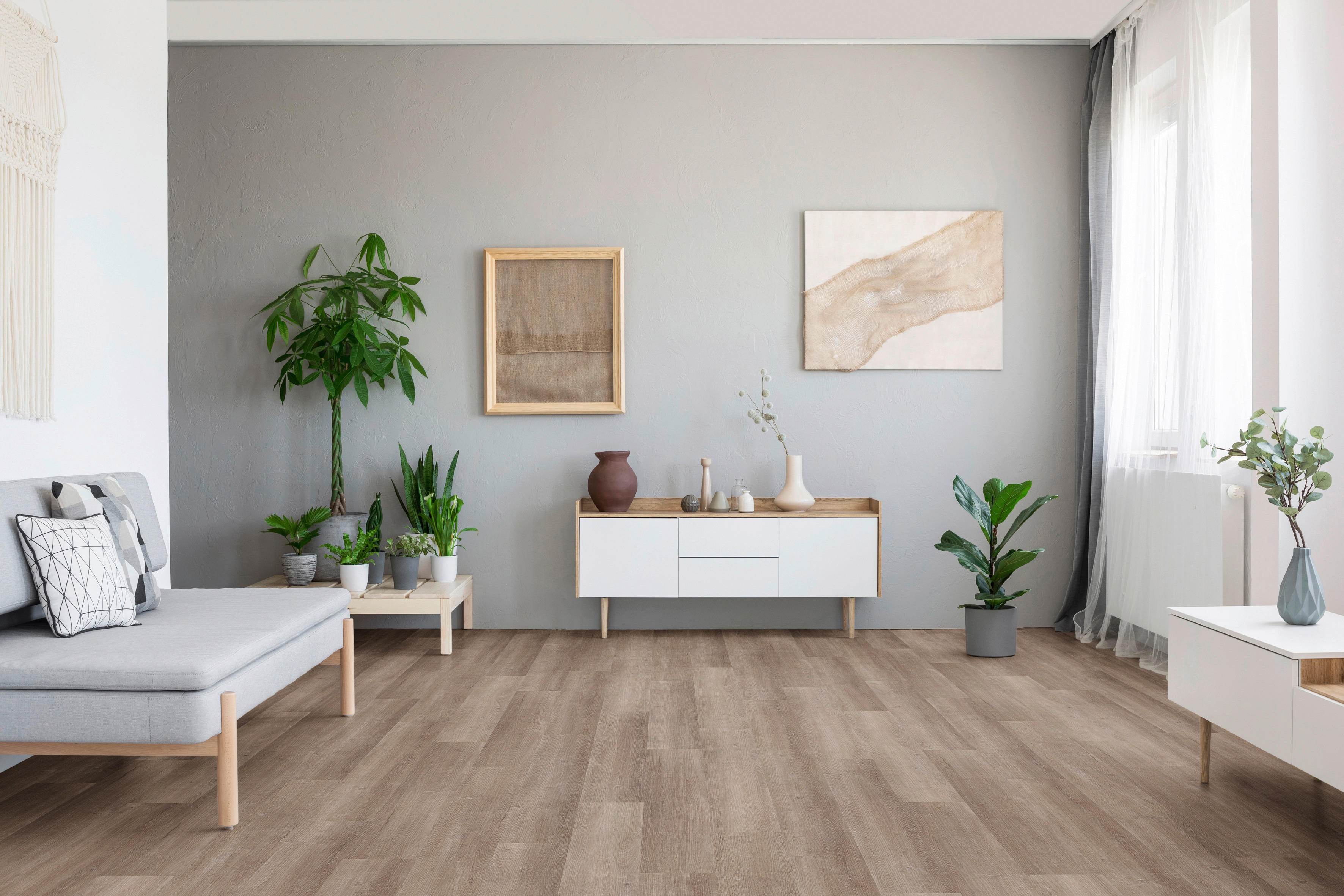 Click-Vinylboden Eiche graubraun ca.2,17 m² im Paket  B/L: ca. 17,78x121,92 cm pro Paket Eiche graubraun ca.2,17 m² im Paket - (17,78/121,92cm)