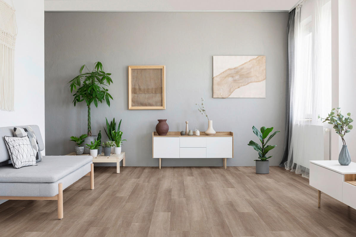 Click-Vinylboden Eiche graubraun ca.2,17 m² im Paket  B/L: ca. 17,78x121,92 cm pro Paket Eiche graubraun ca.2,17 m² im Paket - (17,78/121,92cm)