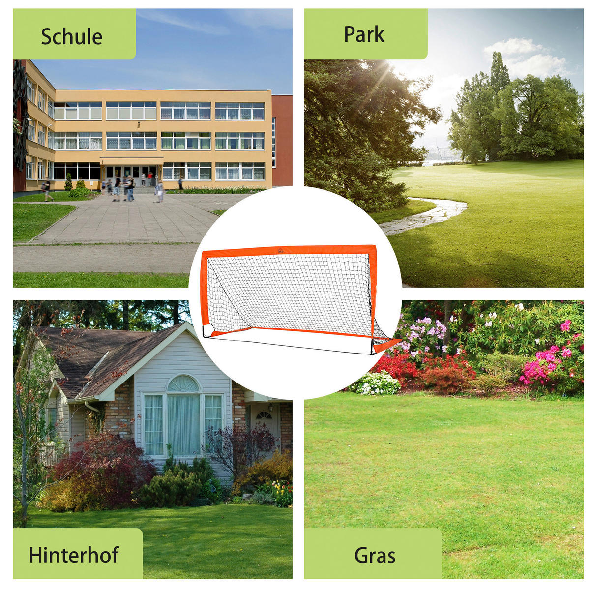 HOMCOM Fußballtor orange Metall B/H/L: ca. 90x90x183 cm Fußballtor - orange (183,00/90,00/90,00cm) - HOMCOM