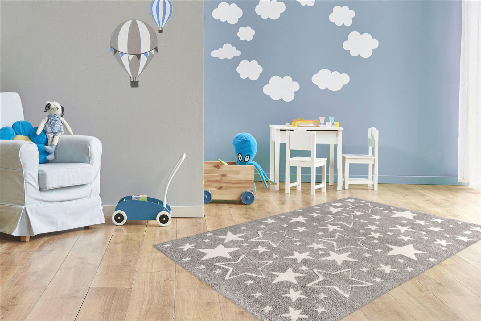 Kayoom Kurzflorteppich Australia - Tamworth silber B/H/L: ca. 80x1,6x150 cm Australia - Tamworth - silber (150,00/80,00/1,60cm) - Kayoom