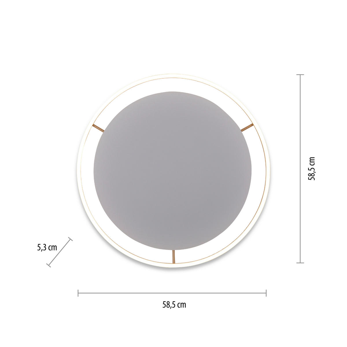 Just Light LED-Deckenleuchte RITUS 15392-60 messing weiß Metall H/D: ca. 5,3x58,5 cm 1 Brennstellen RITUS - messing/weiß (58,50/5,30cm) - Just Light