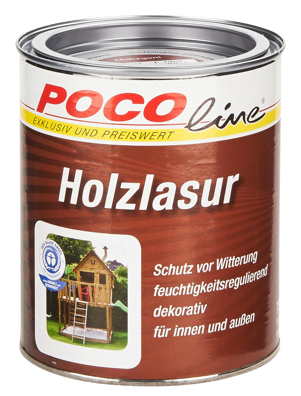 POCOline Acryl Holzlasur mahagoni seidenglänzend ca. 0,75 l