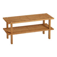 Zeller Schuhregal natur Bambus B/H/T: ca. 70x30x26 cm Schuhregal_mit_2_Ablagen - natur (70,00/30,00/26,00cm) - Zeller