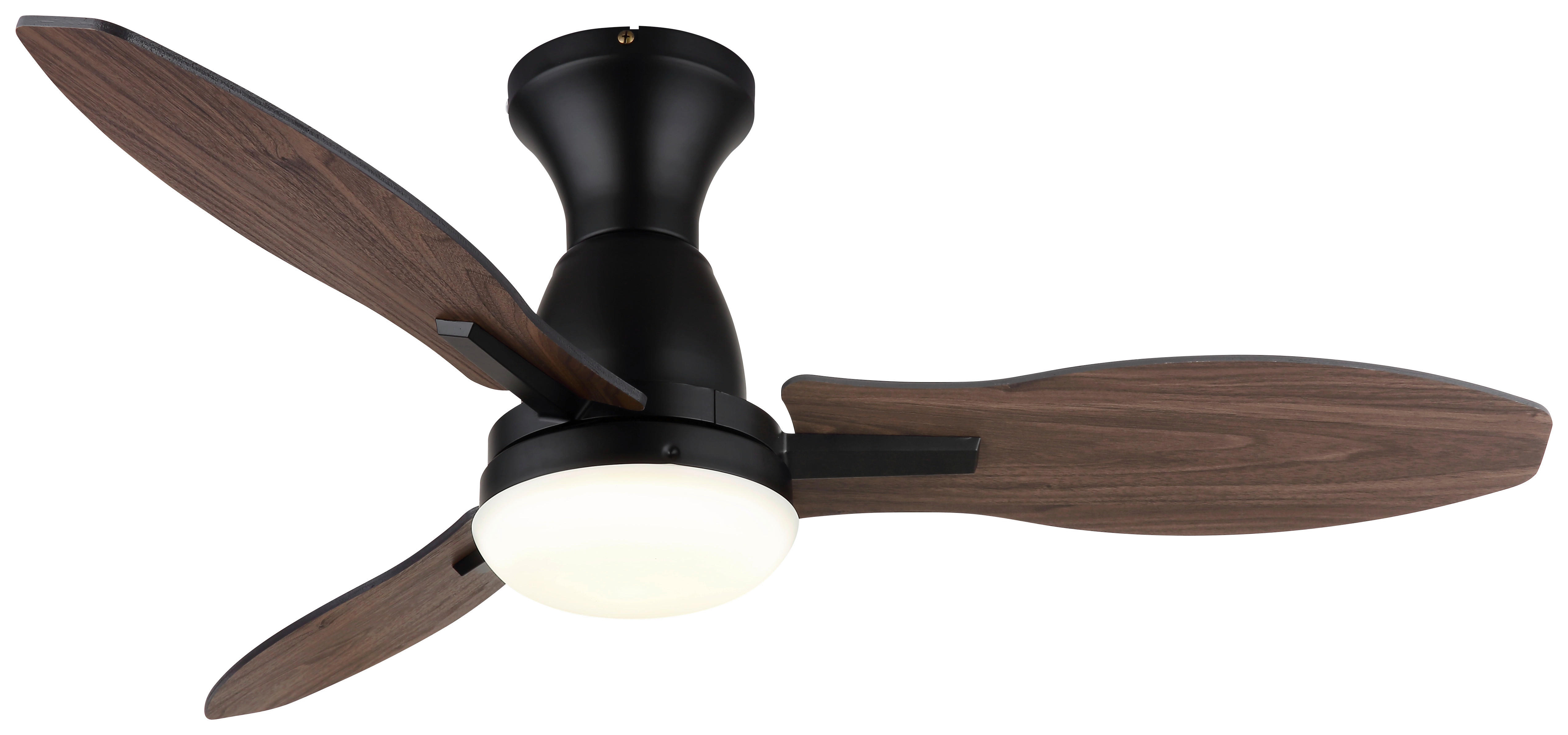 GLOBO LED-Deckenventilator Opal mattschwarz braun Metall Kunststoff H/D: ca. 32,5x107 cm 1 Brennstellen GALE - braun/Opal (107,00/32,50cm) - GLOBO