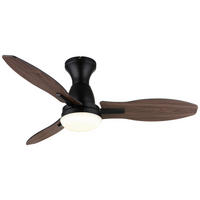 GLOBO LED-Deckenventilator Opal mattschwarz braun Metall Kunststoff H/D: ca. 32,5x107 cm 1 Brennstellen GALE - braun/Opal (107,00/32,50cm) - GLOBO