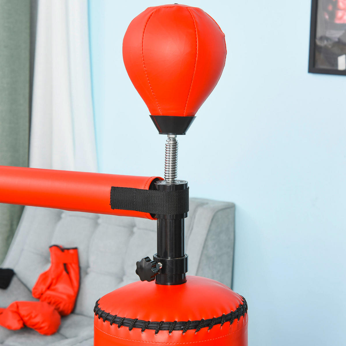 HOMCOM Boxtrainingsgerät Boxtrainingsgerät - rot/schwarz (88,00/160,00/48,00cm) - HOMCOM