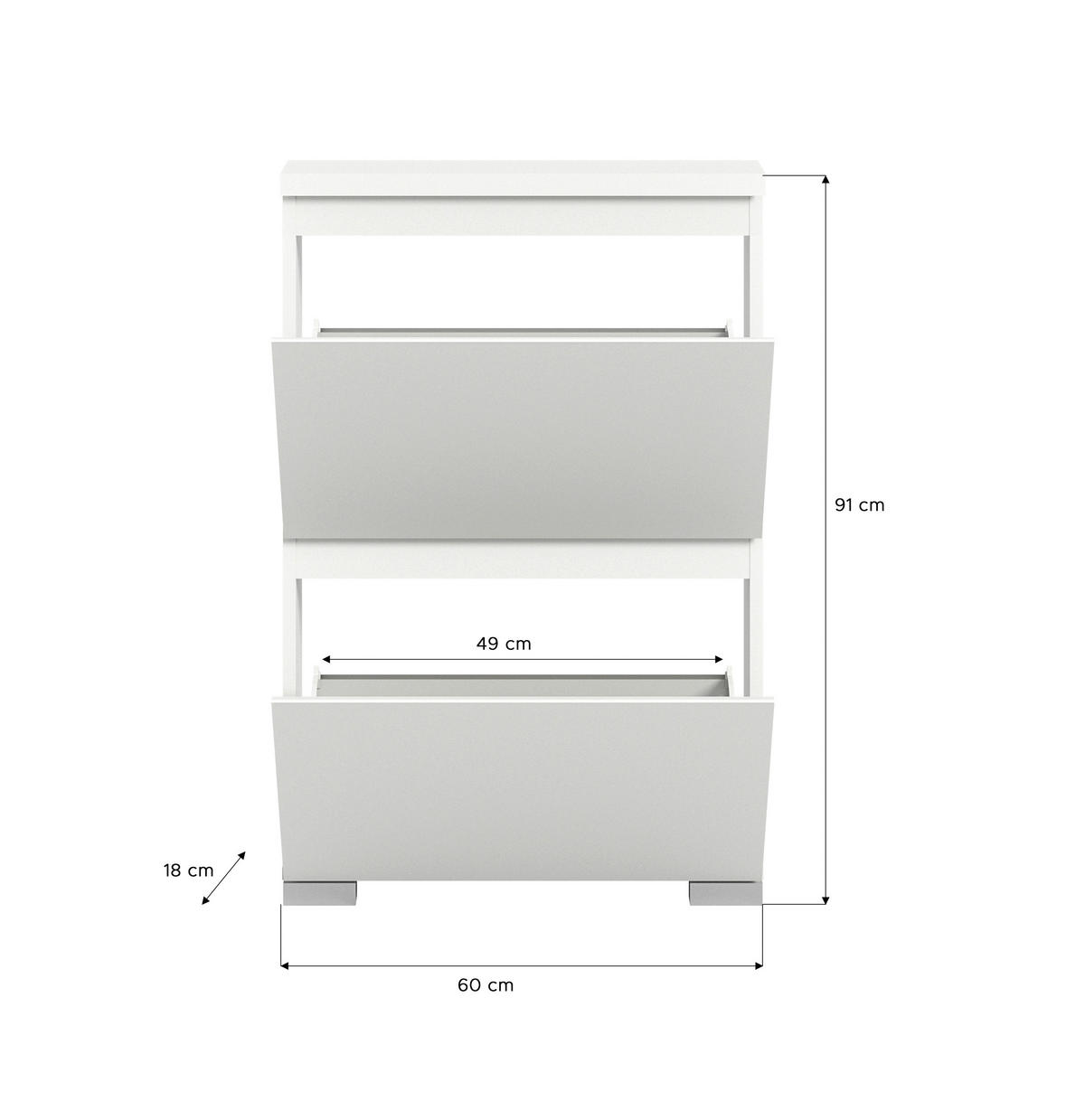 Schuhschrank Shoelove weiß B/H/T: ca. 60x88x18 cm Shoelove - weiß (60,00/88,00/18,00cm) - xonox.home