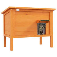 PawHut Katzenhütte orange Holz B/H/L: ca. 50x68,5x85 cm Katzenhütte - orange (85,00/50,00/68,50cm) - PawHut