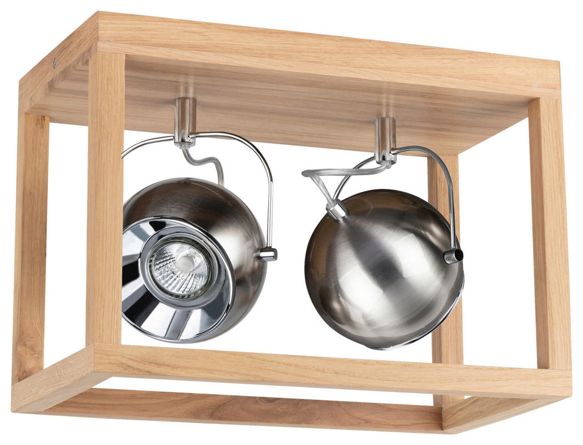 SPOT Light Deckenleuchte SP-5227274  Roy Eiche Satiniert Holz Metall B/H/L: ca. 20x25x36 cm GU10 2 Brennstellen Roy - Eiche/Satiniert (36,00/20,00/25,00cm) - SPOT Light