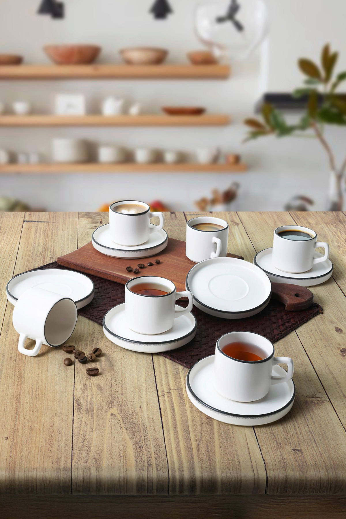 HermiaConcept Teetasse 12-tlg. weiß Steingut 12-tlg. - weiß - HermiaConcept