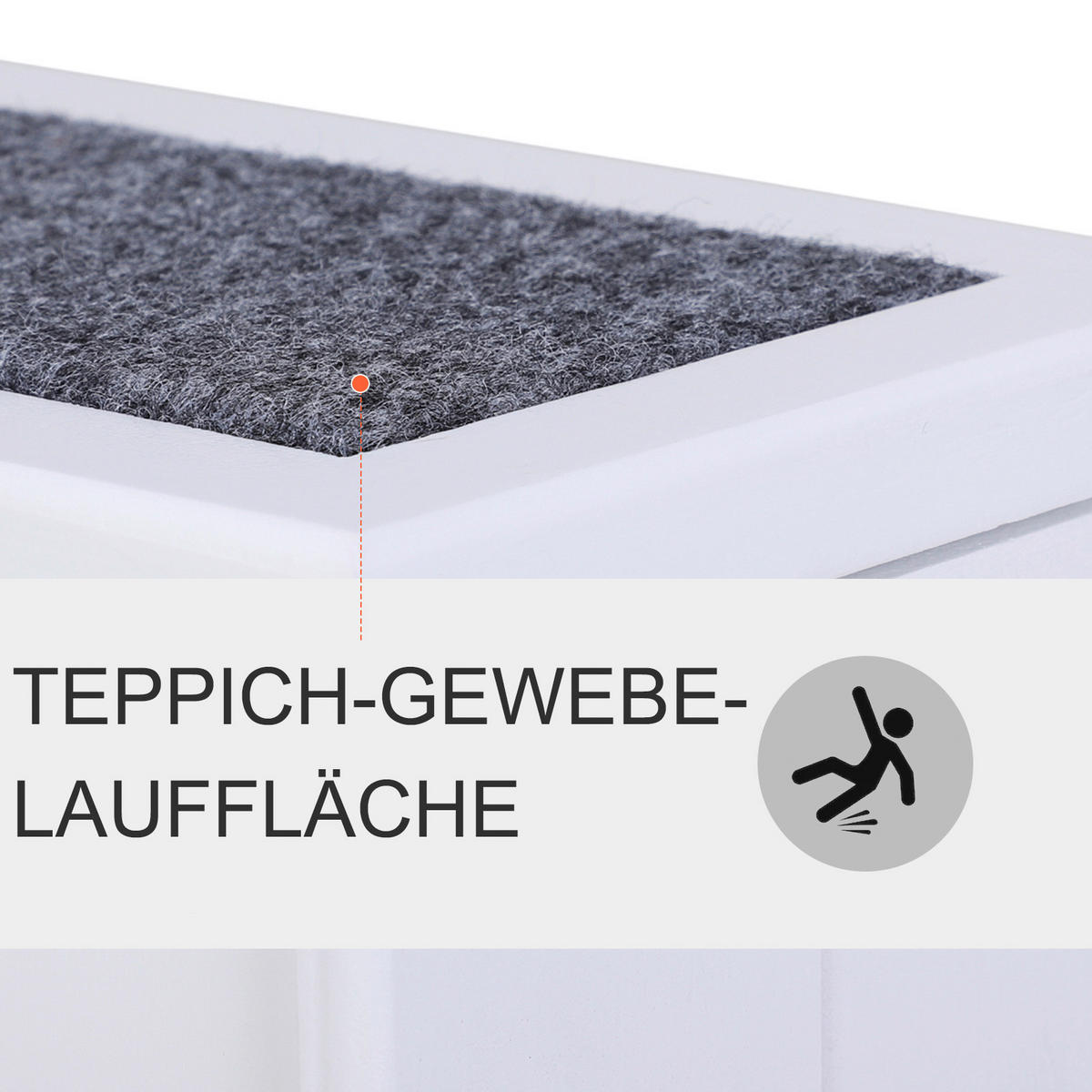 PawHut Haustiertreppe weiß Kiefer B/H/L: ca. 45x38x41 cm Haustiertreppe - weiß (41,00/45,00/38,00cm) - PawHut