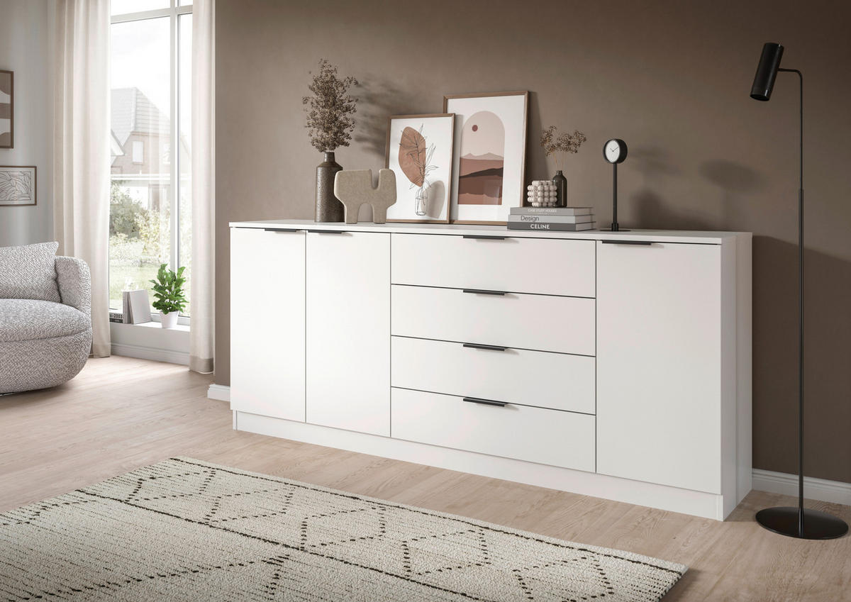 Kommode KOPENHAGEN weiß B/H/T: ca. 185x80x35 cm KOPENHAGEN - weiß (185,00/80,00/35,00cm) - xonox.home