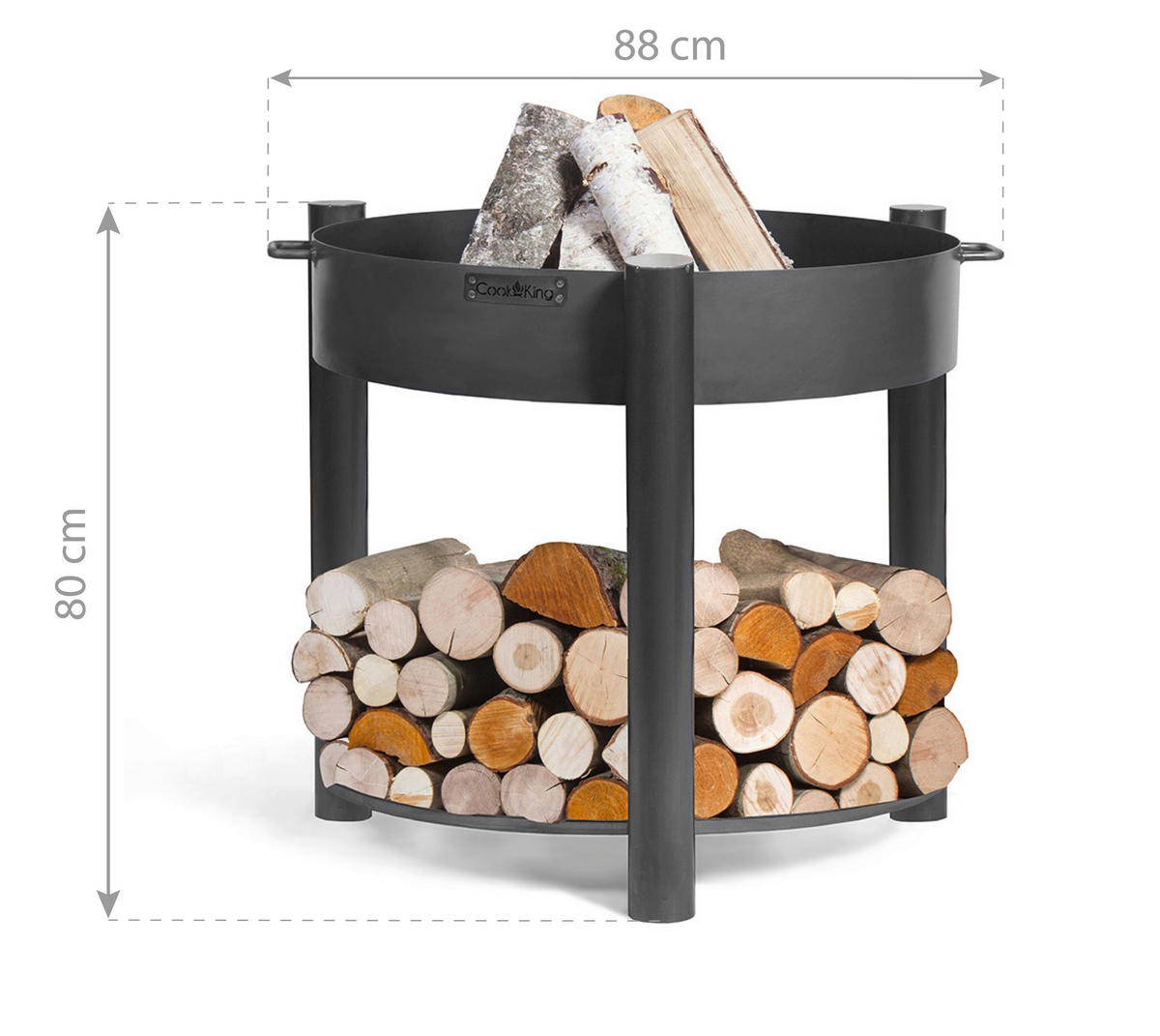 CookKing Feuerschale Montana 80 schwarz Stahl B/H/T: ca. 88x80x88 cm Montana 80 - schwarz (88,00/80,00/88,00cm) - CookKing