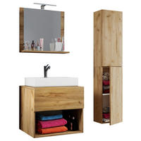 Waschplatz 4tlg-Lendas Eiche Honig Nachbildung weiß B/H/T: ca. 60x52x52 cm 4tlg-Lendas - Eiche/weiß (60,00/52,00/52,00cm) - VCM Möbel