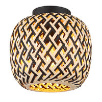 GLOBO Deckenleuchte schwarz natur Metall H/D: ca. 19,5x20 cm E27 1 Brennstellen COLLY - natur/schwarz (20,00/19,50cm) - GLOBO