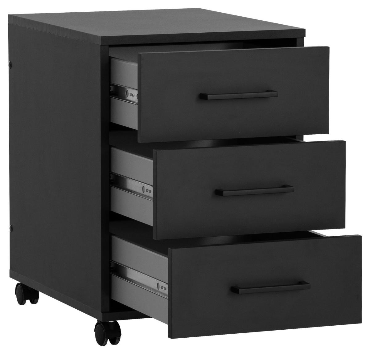 Rollcontainer Ruby schwarz matt B/H/T: ca. 40,1x57x50 cm Ruby - schwarz (40,10/57,00/50,00cm) - Möbelpartner