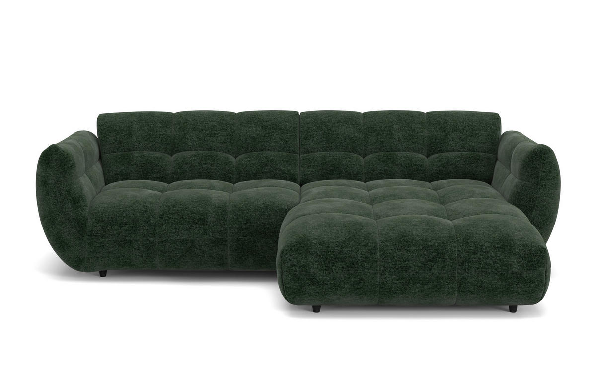 Ecksofa Panda grün Microfaser B/H/T: ca. 280x81x178 cm Panda - schwarz/grün (280,00/81,00/178,00cm)