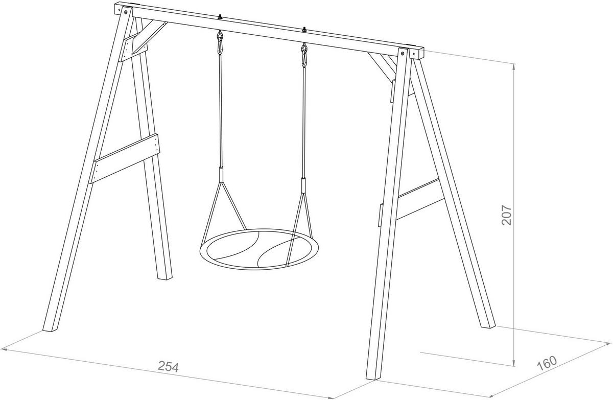 AXI Nestschaukel Summer braun B/H/L: ca. 254x207x160 cm Summer - braun/weiß (160,00/254,00/207,00cm) - AXI