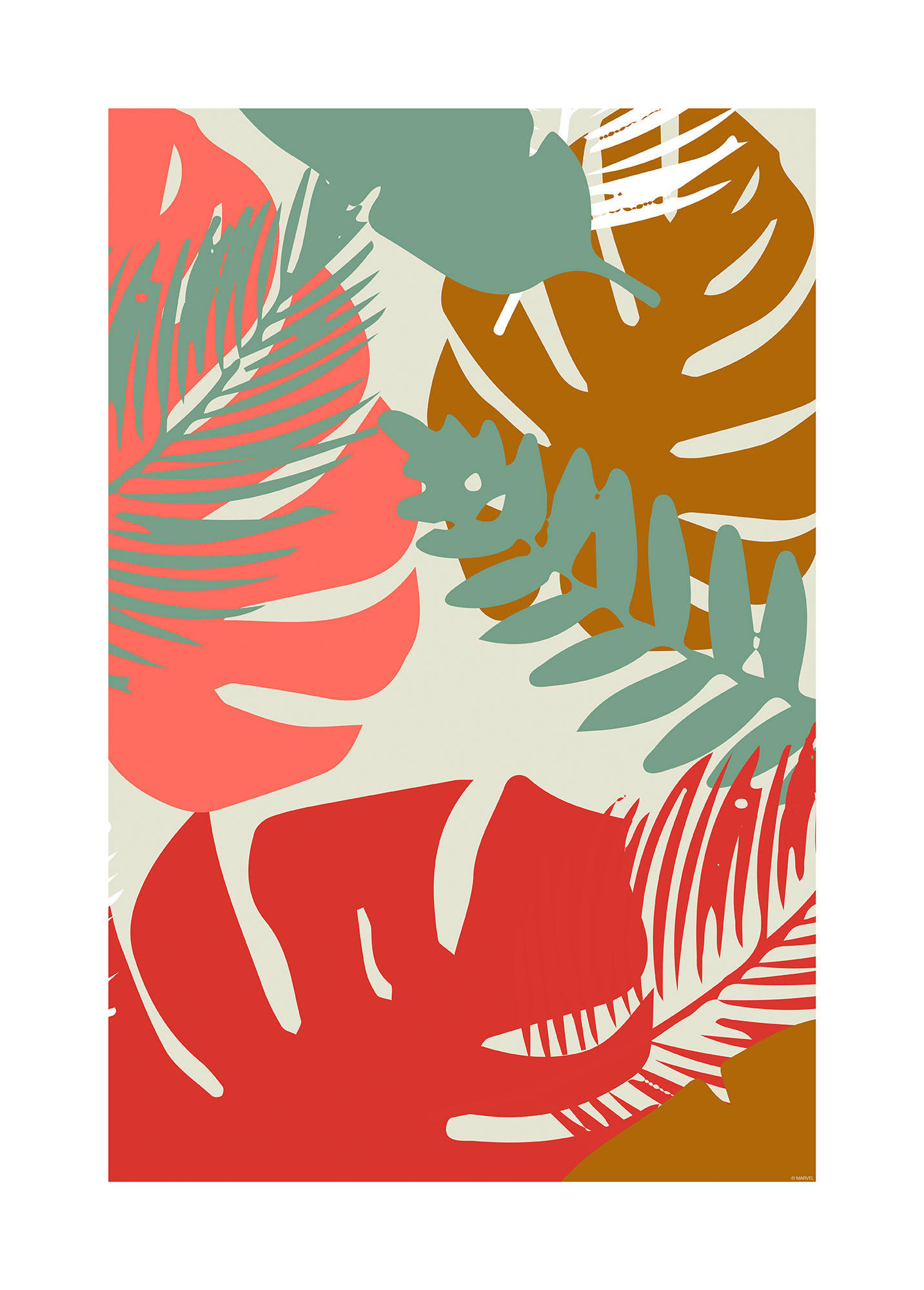 Komar Poster Winter Tropics Black Panther Plants Blätter B/L: ca. 50x70 cm Winter Tropics Black Panther Plants - (50,00/70,00cm) - Komar