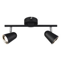 Spot schwarz Kunststoff B/H/L: ca. 34x17x9 cm 2 Brennstellen LED-Spot_2flg.Toulouse - schwarz (9,00/34,00/17,00cm)