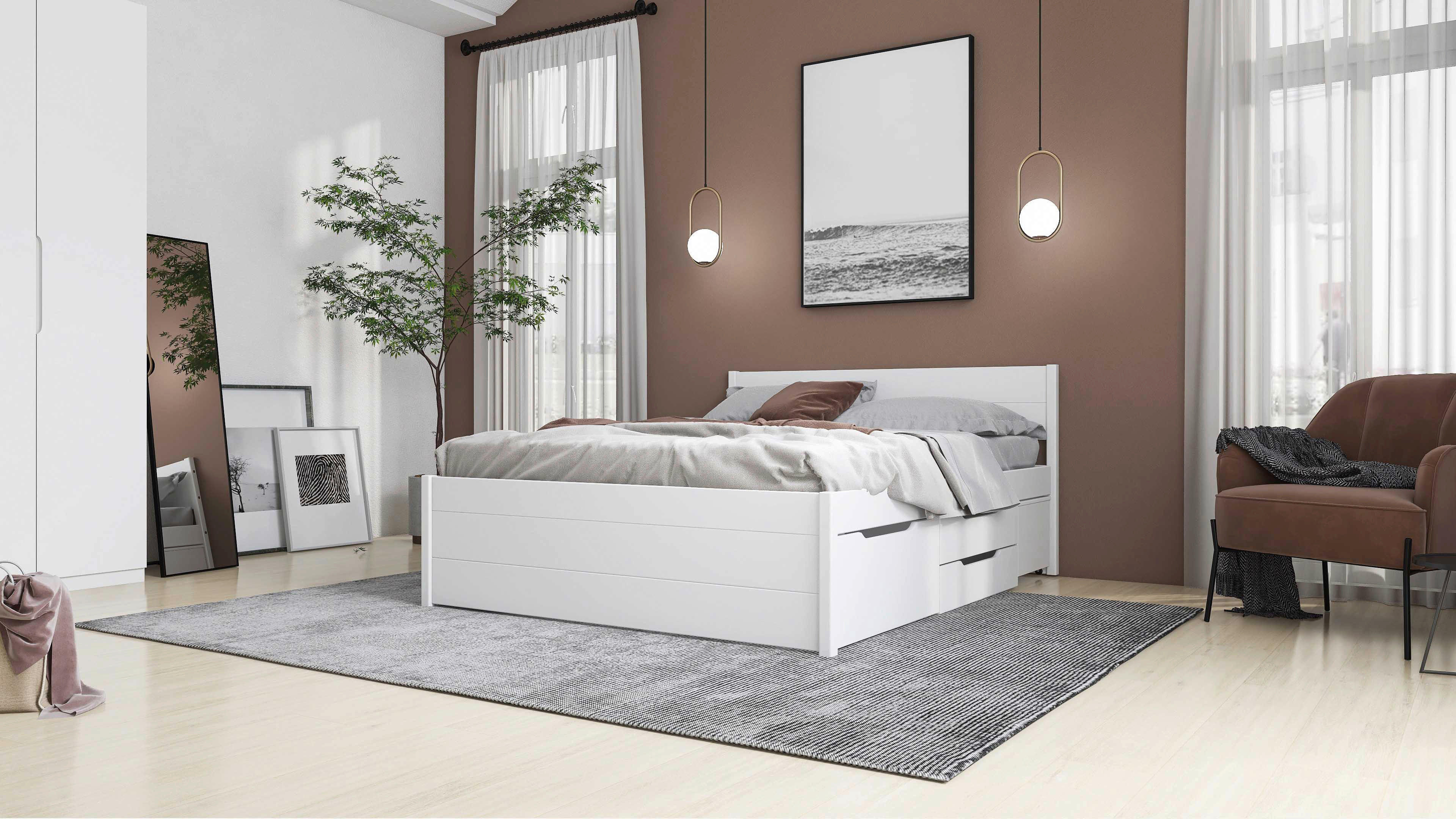 Funktionsbett Efetivo weiß Efetivo - weiß (209,00/166,00/90,00cm) - Inter Link
