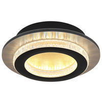 GLOBO LED-Deckenleuchte mattschwarz klar gold Metall Kunststoff H/D: ca. 5,5x20 cm 1 Brennstellen JAYDEN - gold/klar (20,00/5,50cm) - GLOBO