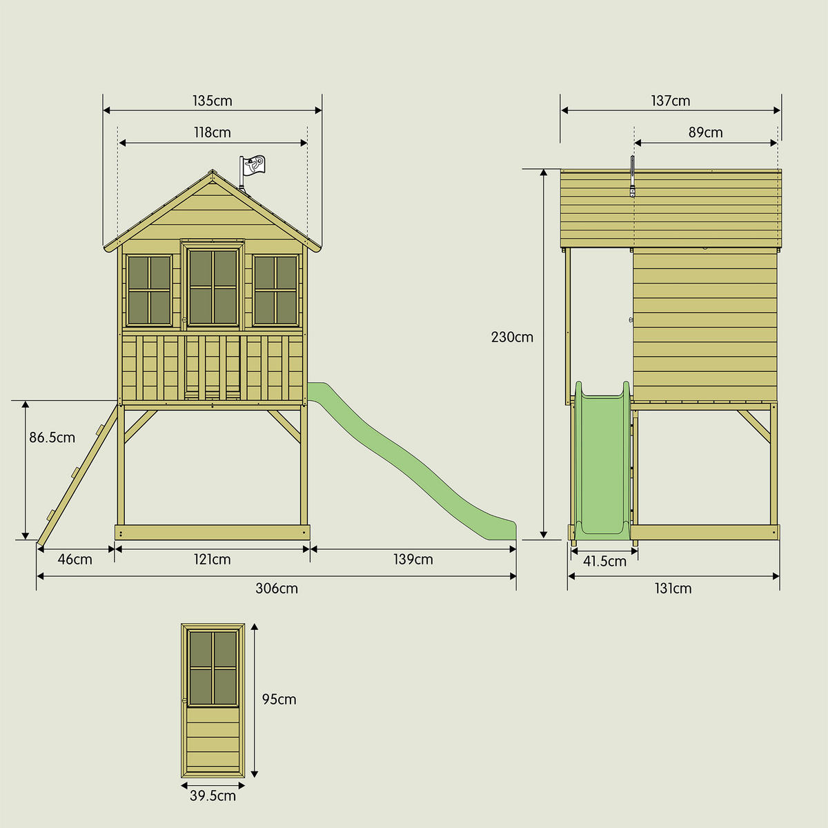 TP Toys Spielhaus Wald natur B/H/L: ca. 306x230x137 cm Wald - natur (137,00/306,00/230,00cm) - TP Toys