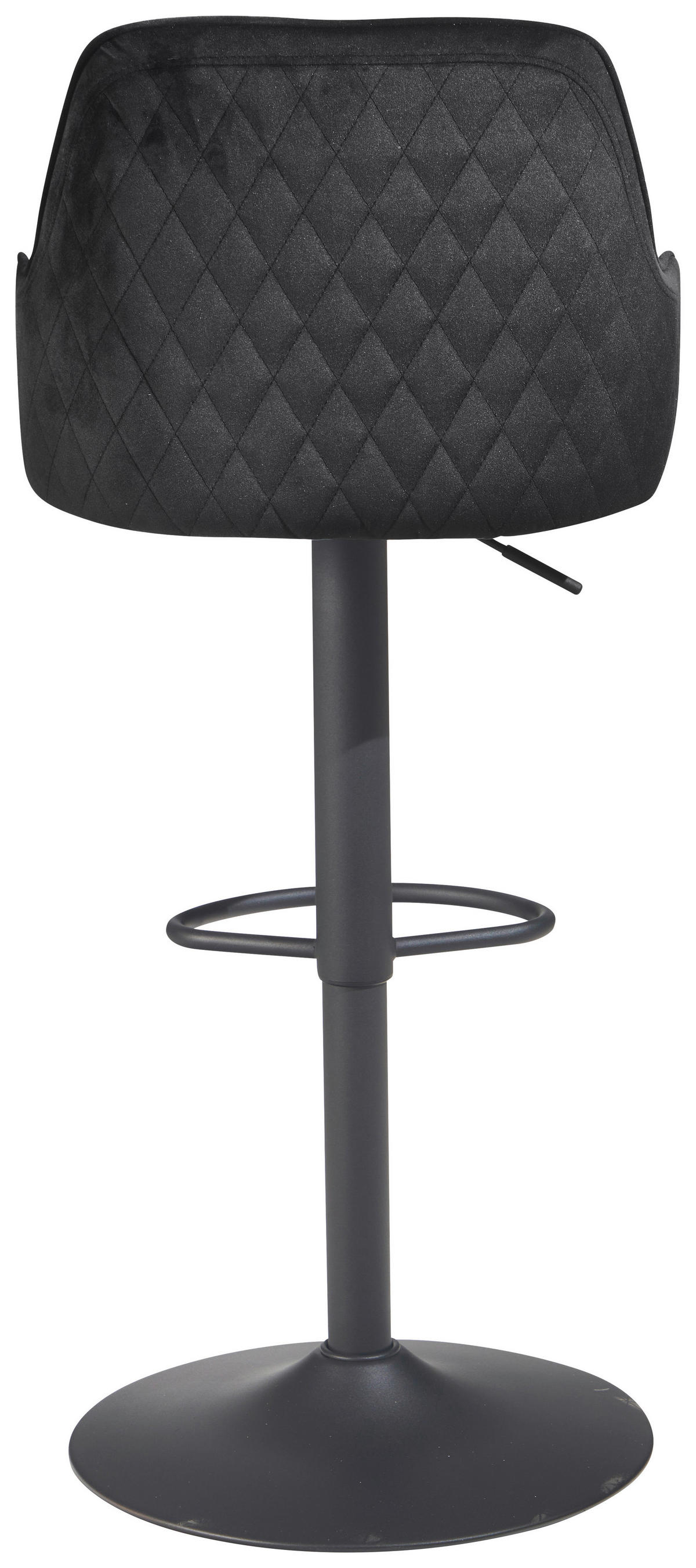 Barhocker schwarz schwarz Samt Eisen B/H/T: ca. 45x106x45 cm Barhocker - schwarz (45,00/106,00/45,00cm) - Wohnling