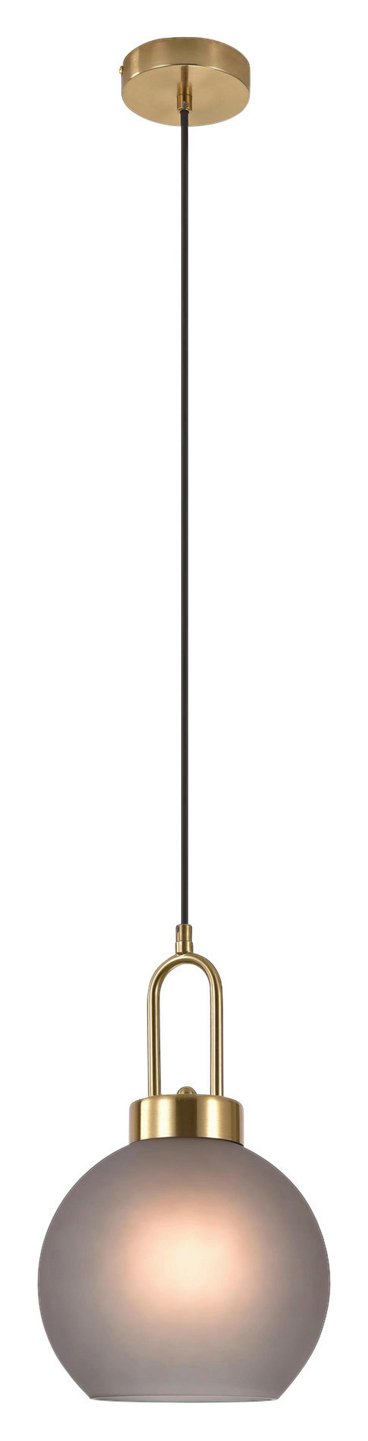 Housenordic Pendelleuchte 6406105 messing Rauch Stahl Glas L/D: ca. 150x25 cm 1.0 Brennstellen Pendelleuchte_Kugelförmig - messing/Rauch (25,00cm) - Housenordic