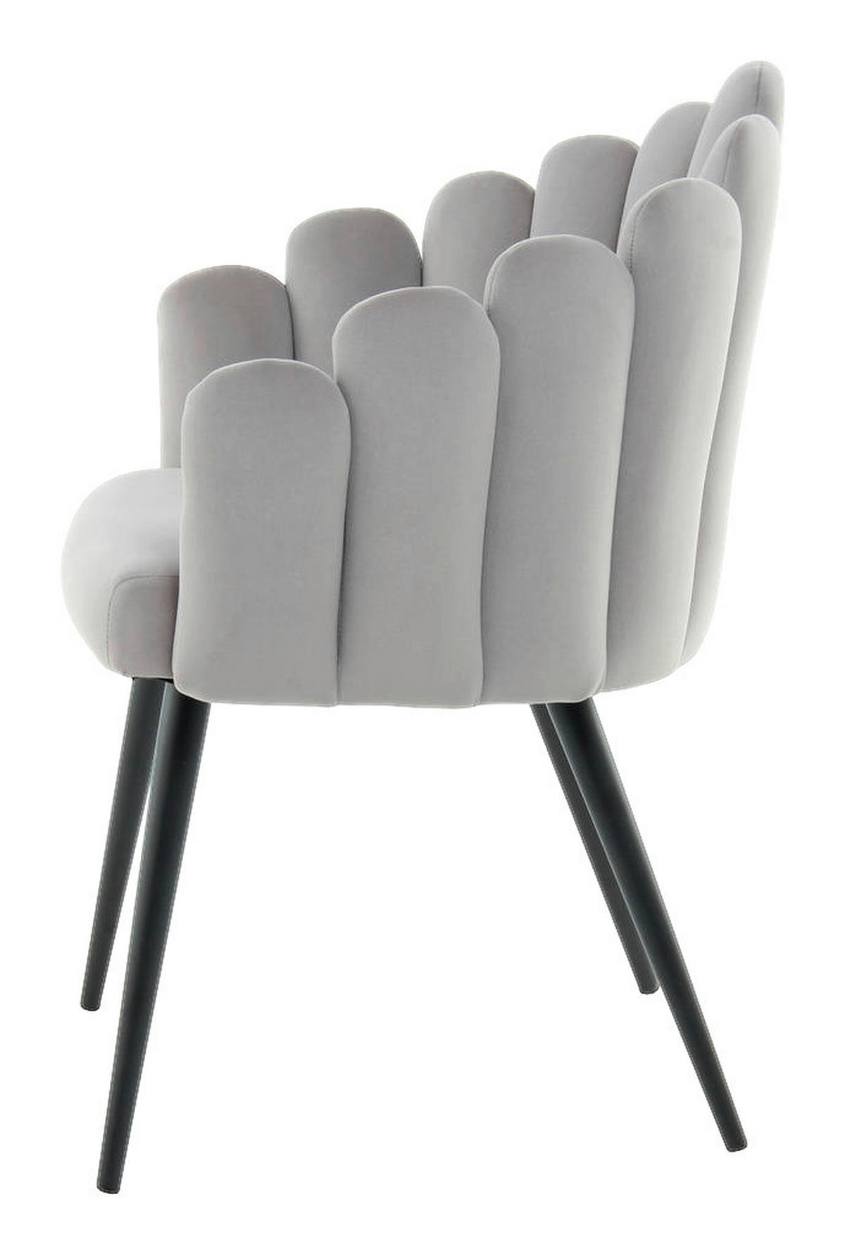 Stuhl Jeane 600 grau Microfaser B/H/T: ca. 61x85x58 cm Jeane 600 - schwarz/grau (61,00/85,00/58,00cm) - 360 Living