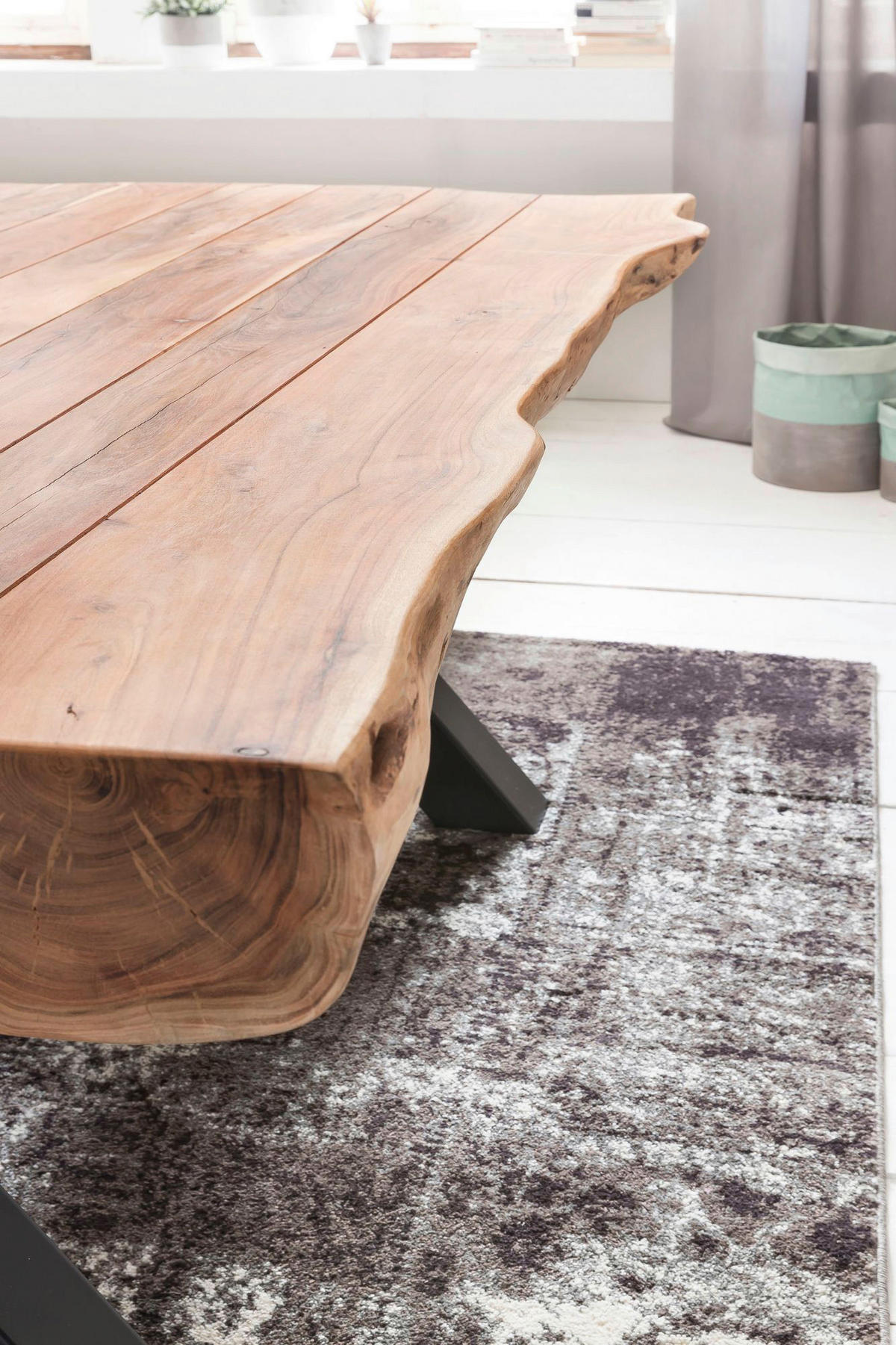 Esstisch natur schwarz Lack matt B/H/T: ca. 200x77x100 cm Esszimmertisch - natur/schwarz (200,00/77,00/100,00cm) - Wohnling