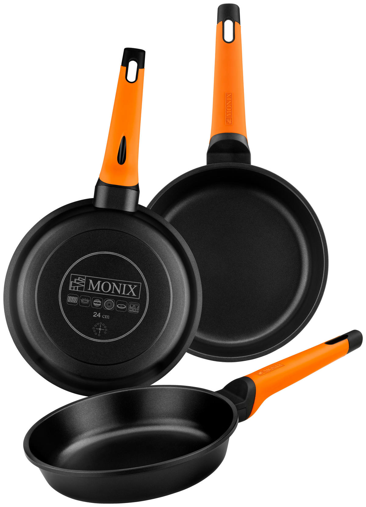 Monix Pfannenset MAGMA schwarz Aluguss MAGMA - orange/schwarz - Monix