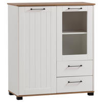 Midischrank Jelda weiß matt Eiche Landhaus Nachbildung B/H/T: ca. 99,2x113,1x41 cm Jelda - Eiche/weiß (99,20/113,10/41,00cm) - Möbelpartner