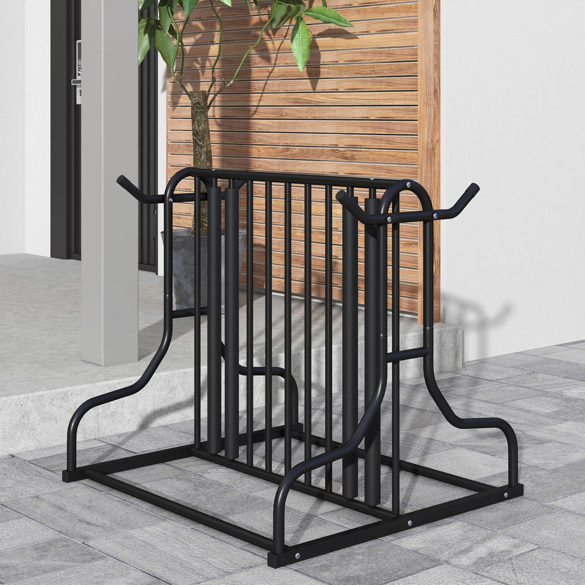 DURHAND Fahrrad-Zubehör schwarz schwarz B/H/L: ca. 80x90x80 cm Fahrradhalter - schwarz (80,00/80,00/90,00cm) - DURHAND