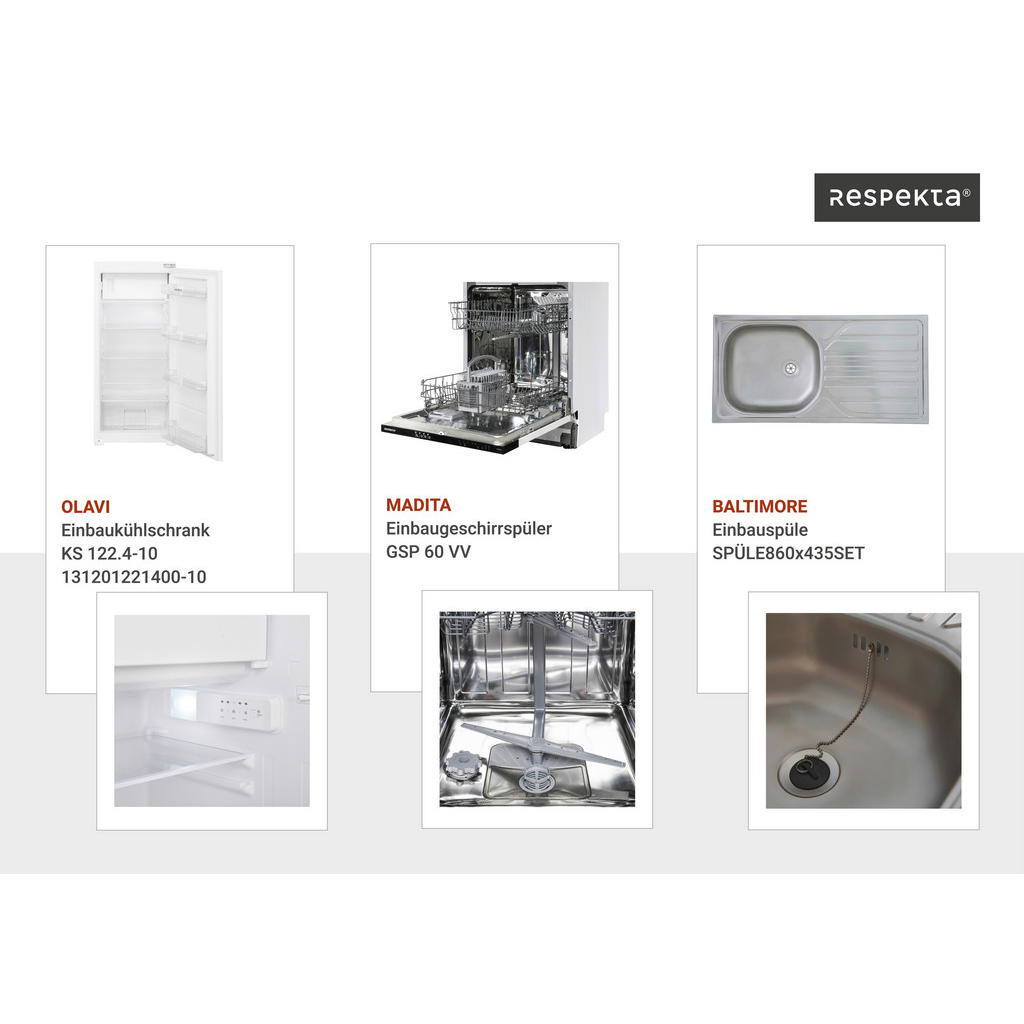 Thumbnail - Respekta Inselküche Gabriel grau Hochglanz B/H/T: ca. 320x200x60 cm