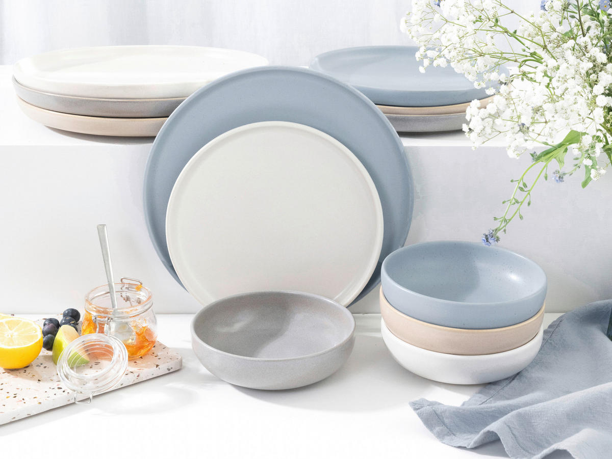 CreaTable Tafelservice Uno Nordic bunt Steinzeug 12 tlg. Uno Nordic - bunt - CreaTable