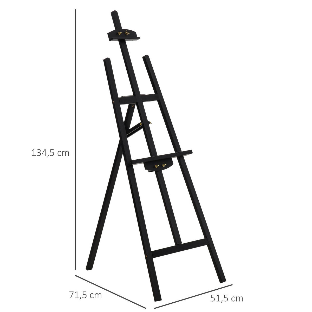 HOMCOM Staffelei schwarz Polypropylen B/H/L: ca. 5x51x71 cm Staffelei - schwarz (71,00/5,00/51,00cm) - HOMCOM