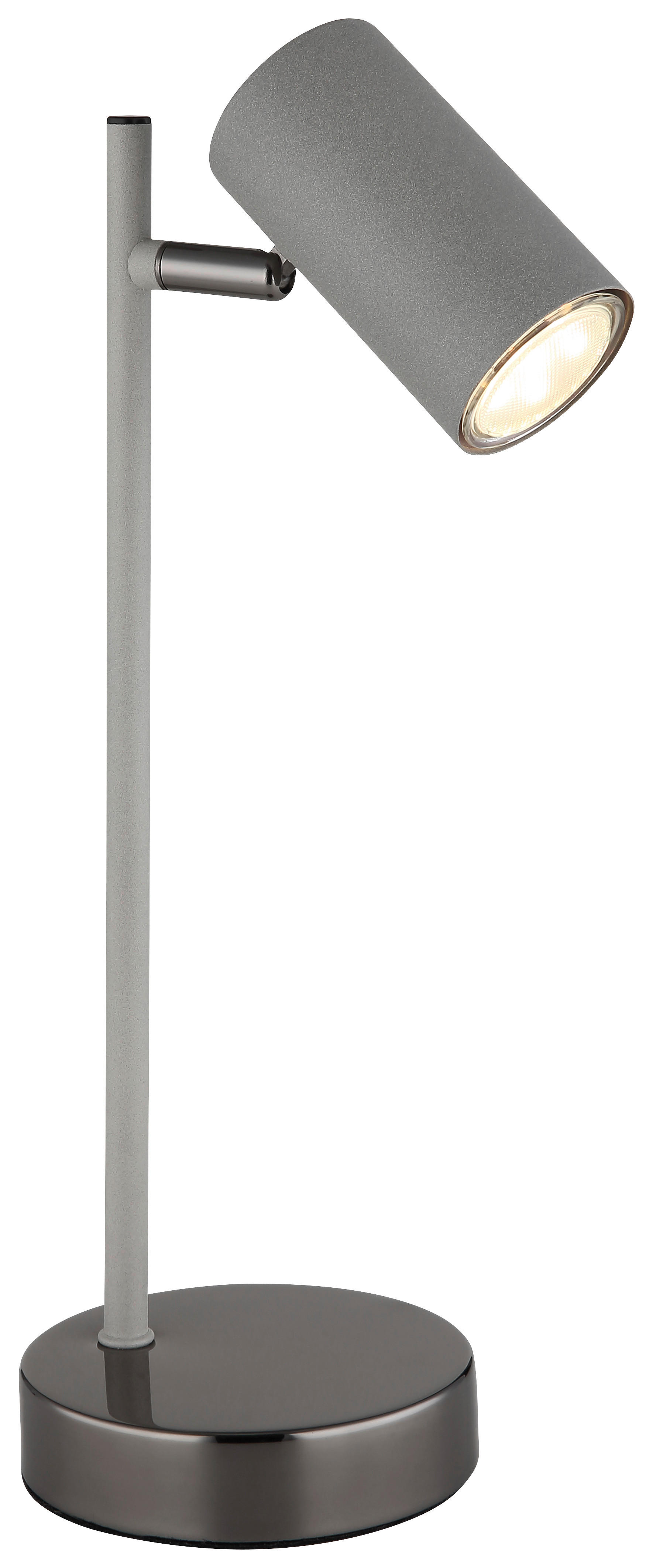 GLOBO Tischleuchte schwarz Chrom grau Kunststoff Metall B/H/T: ca. 13,2x35x12 cm GU10 1 Brennstellen ROBBY - schwarz/Chrom (13,20/35,00/12,00cm) - GLOBO