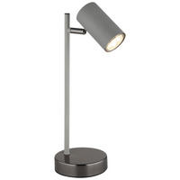 GLOBO Tischleuchte schwarz Chrom grau Kunststoff Metall B/H/T: ca. 13,2x35x12 cm GU10 1 Brennstellen ROBBY - schwarz/Chrom (13,20/35,00/12,00cm) - GLOBO